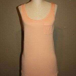NWT J.CREW SUPER SOFT MODAL SALMON PINK LONG TANK TOP PATCH POCKET - MEDIUM 4 6
